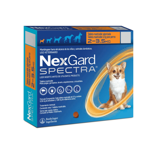 Nexgard Spectra® 2-3,5 kg Tableta masticable para perros