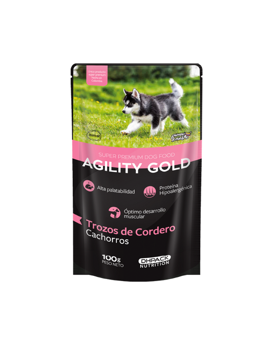 Agility Gold Húmedo Cachorro - Trozos de Cordero