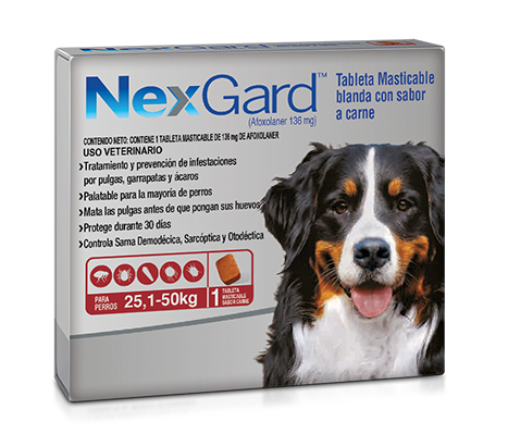 NexGard™ 25,1-50 kg Tableta masticable para perros