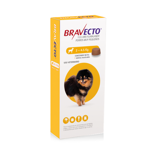 Bravecto® 2-4.5 kg – Tabletas antipulgas para perros