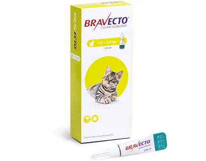 Bravecto® Spot On 1.2-2.8 kg – Solución tópica antipulgas para gatos
