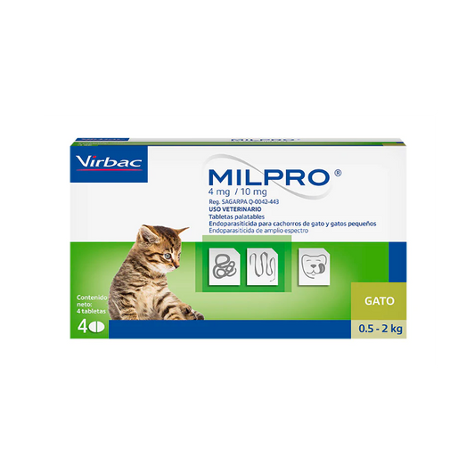 Milpro® Gatitos 0,5-2kg Caja por 2 Tabletas