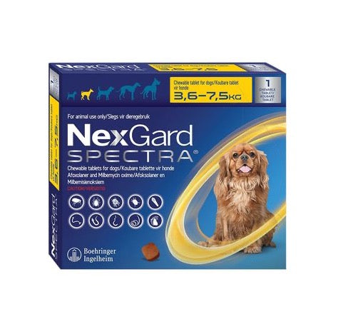 Nexgard Spectra® 3,6-7,5 kg Tableta masticable para perros